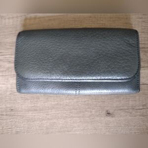 Vintage COACH Sonoma Large Wallet Green Pebble Leather